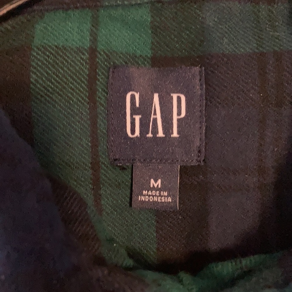 Gap vintage unisex long sleeves M. Flannel blackwatch plaid. - Picture 3 of 4
